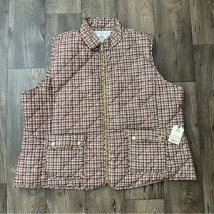 St. John's Quilted Puffer Vest Jacket Women’s size 3X Plaid